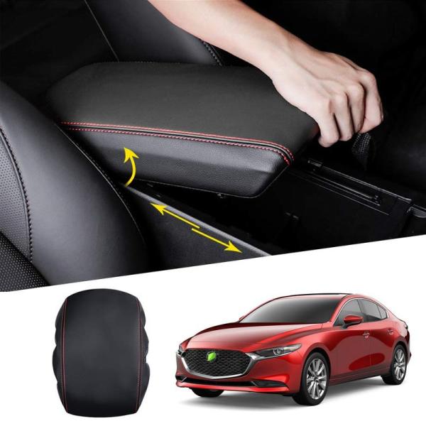 Cartist マツダ 新型 Mazda3 アームレストカバー コンソールボックスカバー マツダ3パーツ セダン/ファストバック H31.5