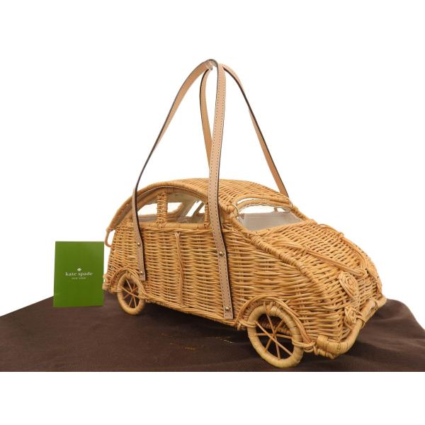 超美品 kate spade ケイトスペード Wicker car Vita riva かごバッグ