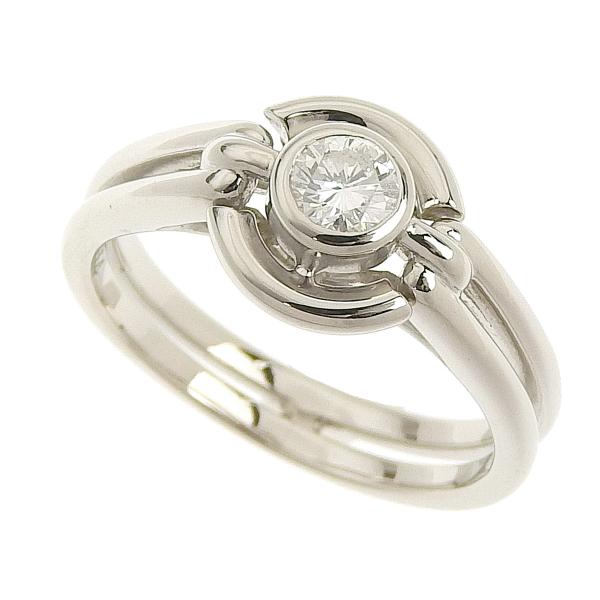 超美品 Christian Dior クリスチャンディオール 1Pダイヤモンド レディース リング PT900 プラチナ 指輪 9号 5.4g 20200429 :f22010:ファミール