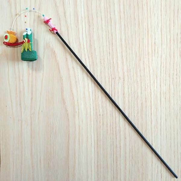 お正月飾り ちりめん細工 縁起物2種 竹棒 ピック (1個）門松 打ち出の