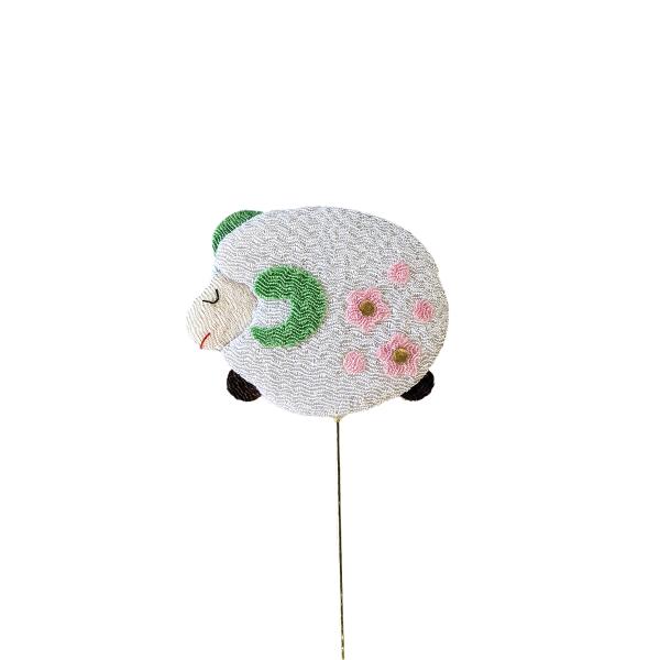 お正月飾り ちりめん細工 干支 未 優しい羊のピック 縁起物で新春を