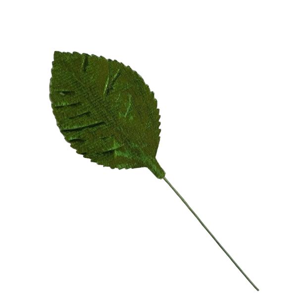 葉の長さ約5.5cm 巾約3ｃｍ　全長約10ｃｍ　葉：ベルベット　茎：針金テープ巻き（針金で結わえることができます。）ラッピングに必要なオーナメントをご用意いたしました。フラワー(造花)をはじめとして、ブーケ、リーフ、リボンなどあなたの気持...