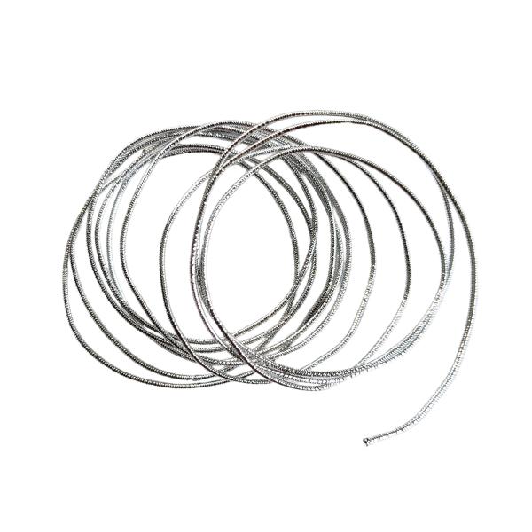 紐でもいいけれど、銀ゴムだったら緩まない♪太さ：0.8ｍｍ　国産材質　天然ゴム　ポリエステル糸　伸び率250％ １ｍ単位での販売です。 ご注文のｍ数によっては結び目がある場合がございます。予めご了承下さい。