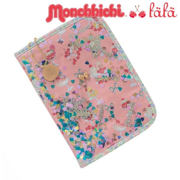 【モンチッチコラボ】♪じゃばらタイプのマルチケースにさらさら揺れるハート型スパンコール入りのモンチッチコラボ柄が新登場！カード入れや仕切りがたくさんあり、充実の収納力！母子手帳や診察券、通帳はもちろんパスポートケースやお財布としても幅広くお...