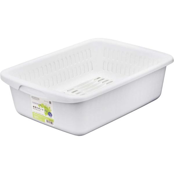 Lustroware 岩崎工業 水切りカゴ L ホワイト 幅33×奥行45×高さ Lustroware 岩崎工業 水切りカゴ L ホワイト 幅33×奥行45×高さ