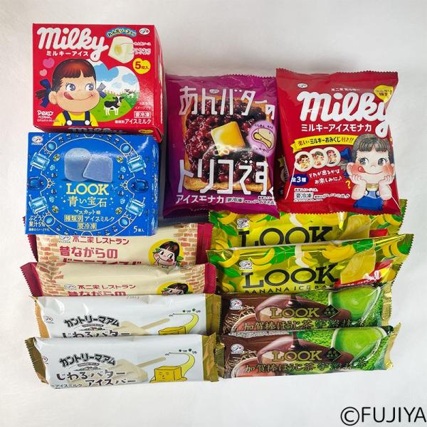 [Release date: April 25, 2025]不二家の人気菓子「ミルキー」「ルック」の他、オリジナルのアイスをたっぷり16個も詰め合わせました！アイスの種類は全8種。それぞれ2個ずつ計16個入っています。だんだんと暑くなってい...