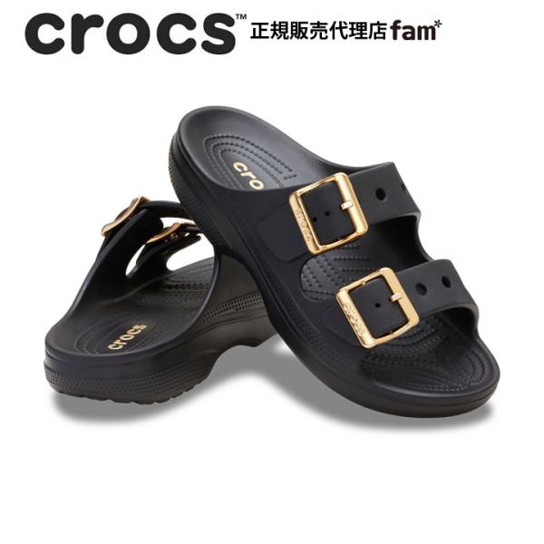 クロックスサタデー メタリックバックルサンダルウィ メンズブラック crocs crocs（クロックス） crocs【レディース サンダル】Saturday Metallic