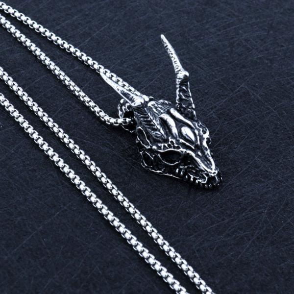 ネックレス 羊 スカル ヘッド ボーン 骨 髑髏 ツノ メンズ レディース