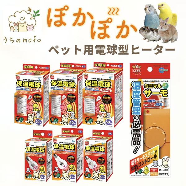 マルカン ミニマルランド 保温電球 20W 40W 60W  カバー付 ミニマルサーモヒーター  ヒーター ハムスター ペット インコ 鳥 小鳥 小動物用ヒーター 暖かい 暖かグッズ 保温 温活 防寒