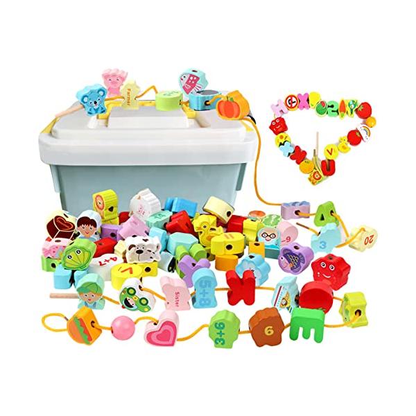 紐通し 木のおもちゃ