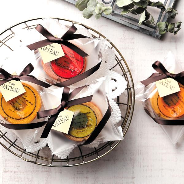 【返品不可／キャンセル不可】6 BAUMS バームクーヘン ミニバウム プチギフト お菓子 おしゃれ 結婚式 ウェディング パーティー 二次会 ギフト 送賓 送賓グッズ お見送り お礼 お返し【NE】■商品説明幾重にも重ねられた年輪に、末永...