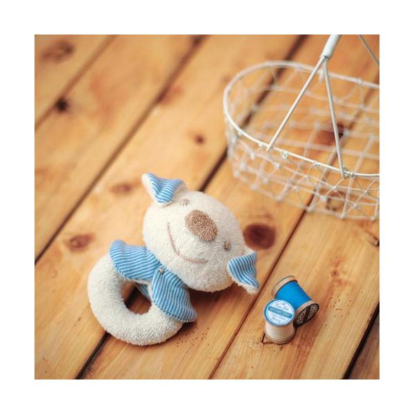 がらがら いぬ 赤ちゃん おもちゃ 手作り キット オーガニックコットン ベビー ファーストトイ 出産祝い プレゼント ギフト 0歳 ハンドメイド 手芸キット ハマナカデリケートなベビーにもやさしい、オーガニックコットン（無農薬有機栽培綿）...