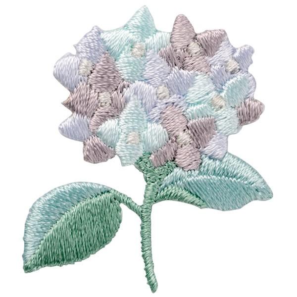 付与 ワッペン Botanical ボタニカル アジサイ ハンドメイド 花 手芸