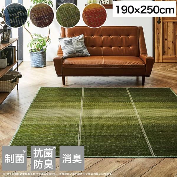 い草ラグ ござ 3畳 190×250cm カーペット グラデーション 和室 リビング 滑り止め お手入れ簡単 夏 小林製薬 持続性抗菌剤 KOBA-GUARD 爆買 お中元