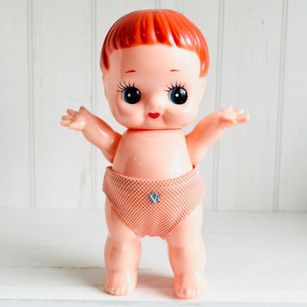 レトロドール 復刻版 デコちゃん オレンジ・パンツ レトロ・ソフビ人形