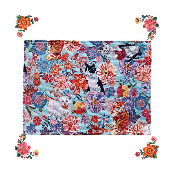 【クリックポスト発送可】<ご注文点数が多い場合は宅配便に変更となります>ナタリー・レテが描く、ビューティフル＆アーティスティックな世界がランチョンマットになりました！こちらは、白猫、茶トラ、ハチワレ、ブチなど、4匹の猫ちゃんと大...