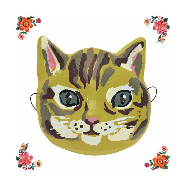 ナタリー・レテの描くキッチュ&amp;シュールなキャラクターたちがとびきりキッチュなプラスチック・アニマルマスクになりました！こちらはナタリーの代表的キャラクター、茶トラ猫・プリンセス・キャット・マヤのお顔を大胆にかたどった驚きの一品。繊細...