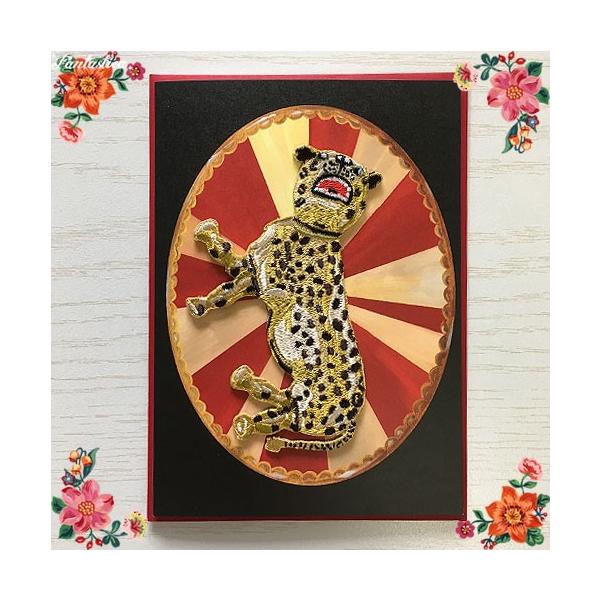 ナタリー・レテ ビッグ・アップリケ サーカス・レオパルド 豹の刺繍