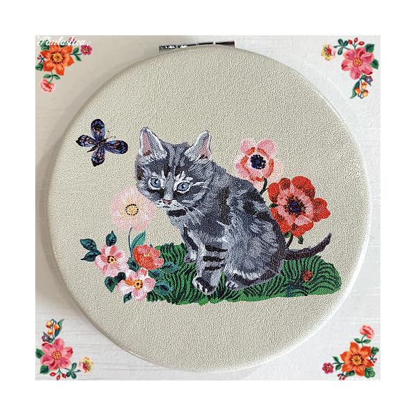 ハンドミラー　スペクトロライト　天然石　手鏡猫　キャットcat ラブラドライト ハンドミラー スペクトロライト 天然石 手鏡猫 キャットcat
