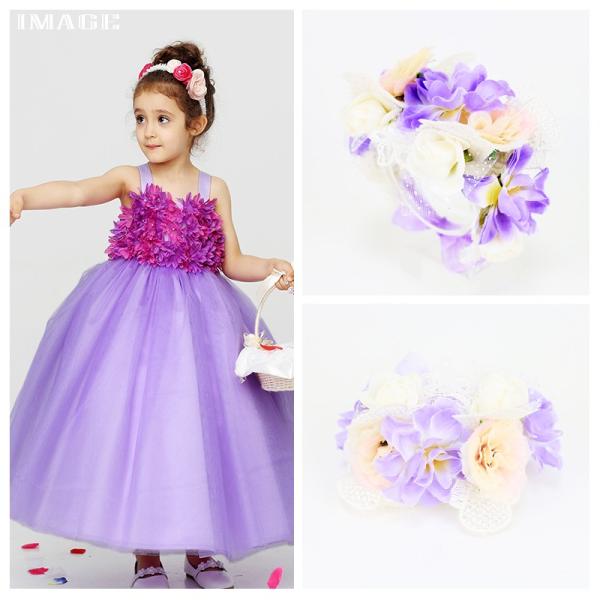 ☆素材：ポリエステル<br>☆カラー：紫<br>☆リストレット周り：約18cm<BR>☆太さ最大：約7cm<BR>☆特徴：大人、子供兼用<BR><br>当店の花冠はオリ...