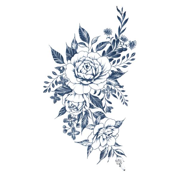 ジャグアタトゥー タトゥーシール 2週間で消えるタトゥー ヘナタトゥー 本物志向 薔薇