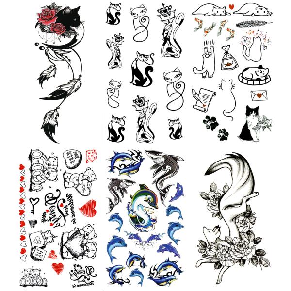 King Horse キングホース タトゥーシール かわいい動物 イルカ 猫 通常サイズ 6種6枚 Hm6041 Hm6041 The Fantasy 通販 Yahoo ショッピング