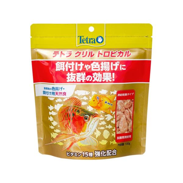 他サイト： テトラ (Tetra) クリル トロピカル 100g 色上げ 餌付け 天然餌 ビタミン強化配合 海水魚の商品画像