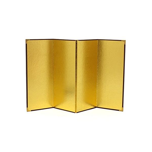 他サイト： ミニ金屏風 4曲 (大) 金無地 255×425mmの商品画像