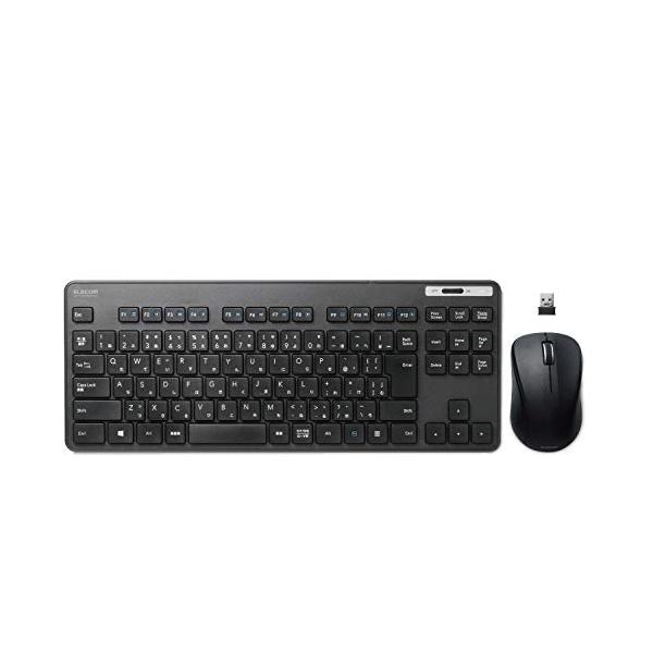 他サイト： エレコム キーボード ワイヤレス (レシーバー付属) メンブレン 薄型 コンパクトキーボード マウス付 ブラック TK-FDM109MBKの商品画像