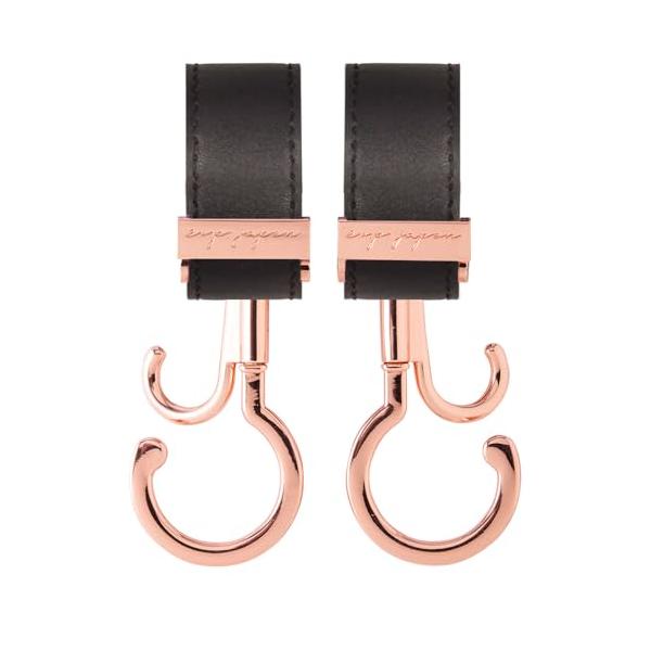 他サイト： e.x.p.japon バギーフック PKG-合皮ブラック 360度回転 ダブルフック ベビーカー 荷物フック 耐荷重約60キロ ベビーカーフック eの商品画像