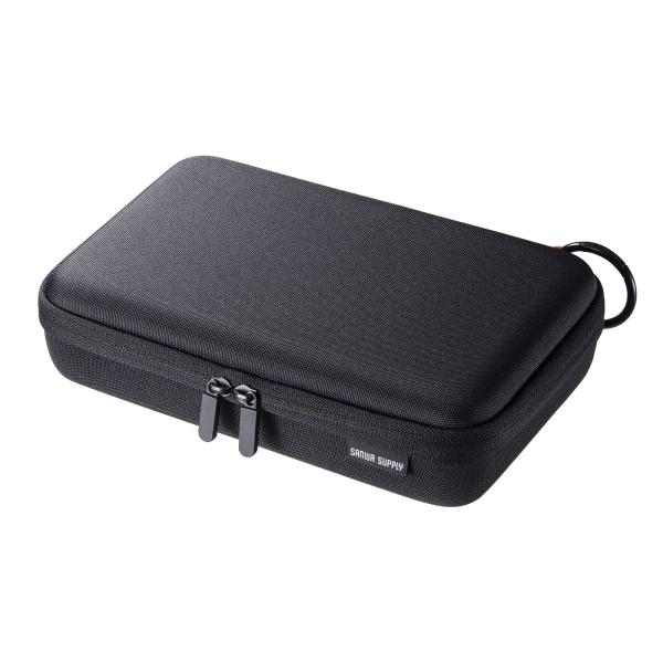 セミハードガジェットケース Lサイズ モバイルバッテリー アダプタ 小物収納 仕切り付き ブラック IN-HDAD2BK サンワサプライ