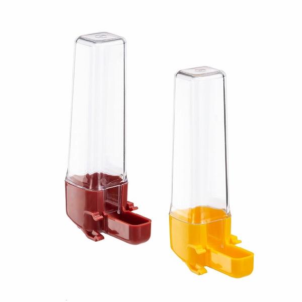 イタリアferplast社製　小鳥用鳥かご専用の水入れ。横網でも縦網でも使用可能です。■対応鳥かご・・・・バリ・レジーナ・ルナ・ロザ・イビザオープン・パラディオ・ピアノ・カント■材質：プラスチック■本体サイズ：3x5.7xh11ｃｍ■内容量...