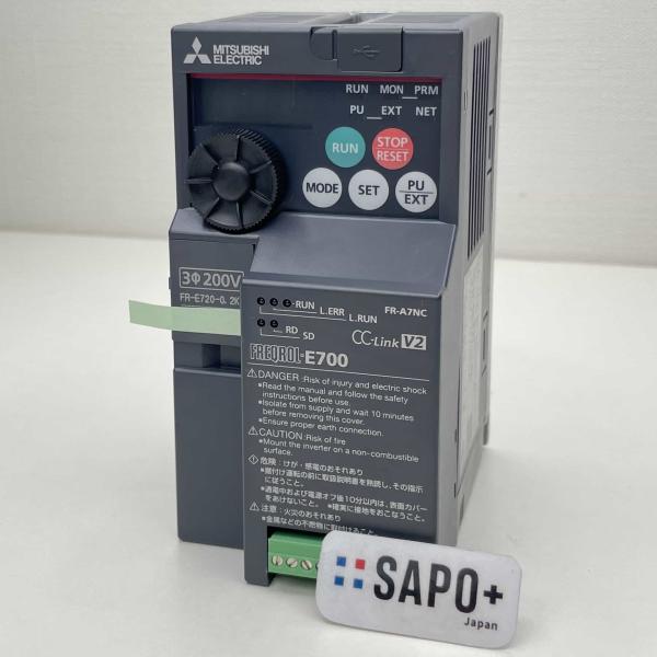 FR-E720-0.2K (FR-A7NC付属) 2019年製 インバータ（三相200Vクラス・0.2kW・CC-Link通信オプション付） 三菱電機 インバーター (20109)