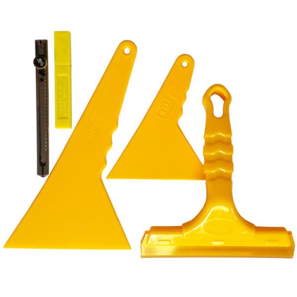 シート フィルム施工セットセット内容・シリコンスキージー・プラスチックヘラ　Ｌ・プラスチックヘラ　Ｓ・カッター・カッター替え刃カーフィルム シート フィルム施工 5点セット ツールセット カッター ヘラ カーボンシート カッティングシート ...