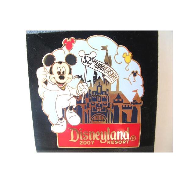 ディズニーピンズ Disneyland 52周年記念 ピンズ ミッキー&キャッスル ディズニー : FAR