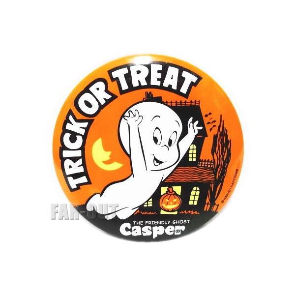 キャスパー 缶バッジ Trick or Treat ハロウィーン オレンジ 1990年代