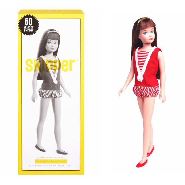 バービー スキッパー 60周年記念 シルクストンボディ レッドスイムスーツ 水着 復刻版 ドール 人形 Barbie's sister Skipper 60th Anniversary
