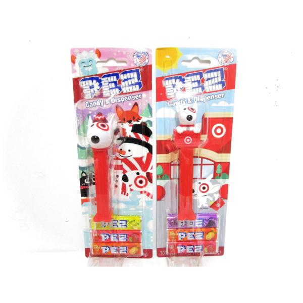 新品未使用 オールドPEZ ペッツ 限定 サイケデリックアイ フラワー レッド PEZ ペッツ ターゲット マスコット犬 ブルズアイ 2025年 クリスマス 2
