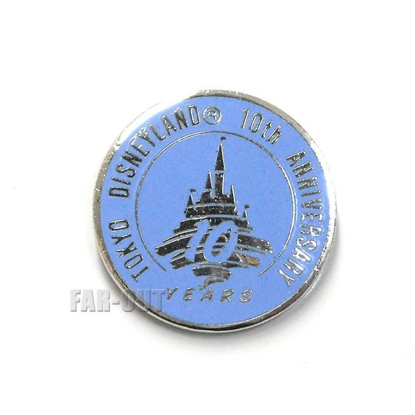 東京ディズニーランド TDL 10周年記念 1993年 水色 配布 ピンズ