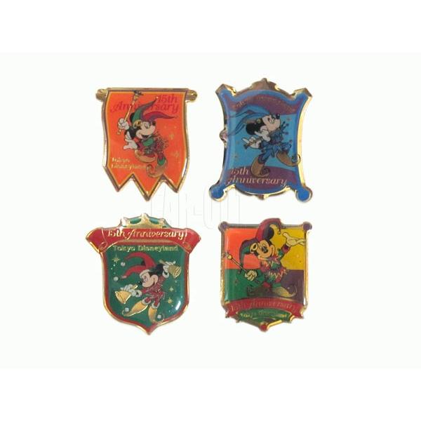 TDL 15周年 ミッキー 1998年 配布ピンズ 4点コンプリートセット 東京