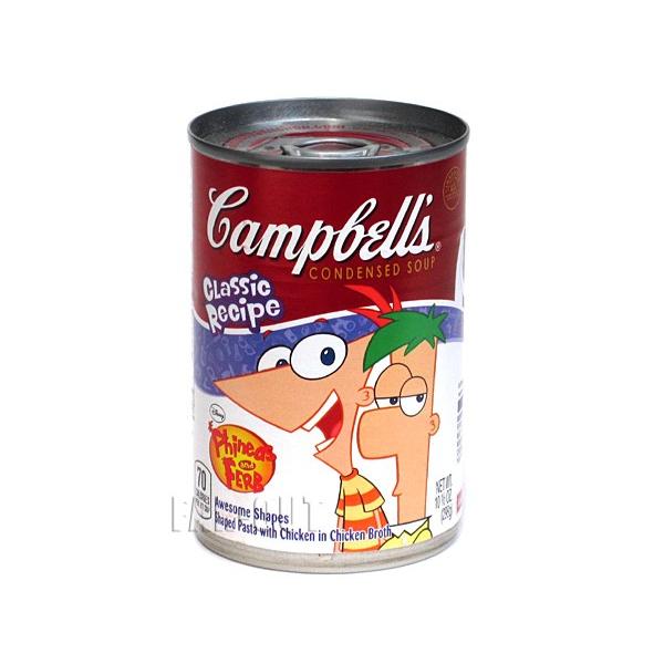フィニアスとファーブのパスタ入り キャンベル チキン スープ缶