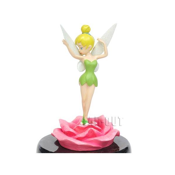ティンカー・ベル バラの花に立つ スカルプチャー フィギュアリン