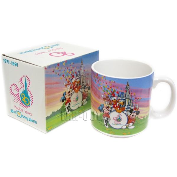 TDL WDW20周年記念 マグカップ ミッキー&ミニー、ドナルド w