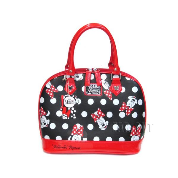 ミニーマウス ブラックベース・ポルカドット&フェイスプリント ラージ