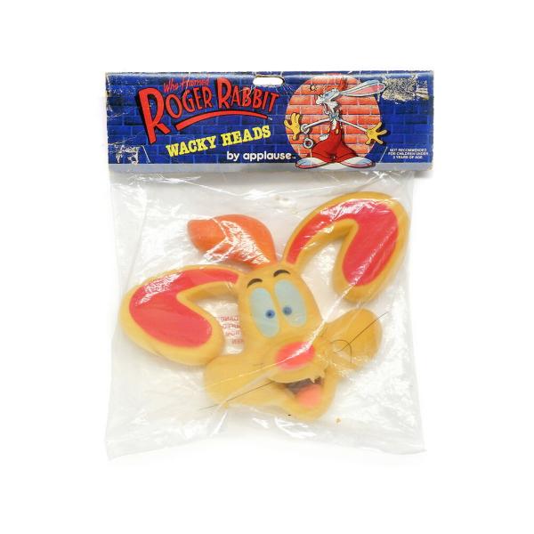 ロジャーラビット フェイス ハンドパペット スクイーズトイ アプローズ社 ヴィンテージ ディズニー 1988年 Roger Rabbit Wacky Heads Applause