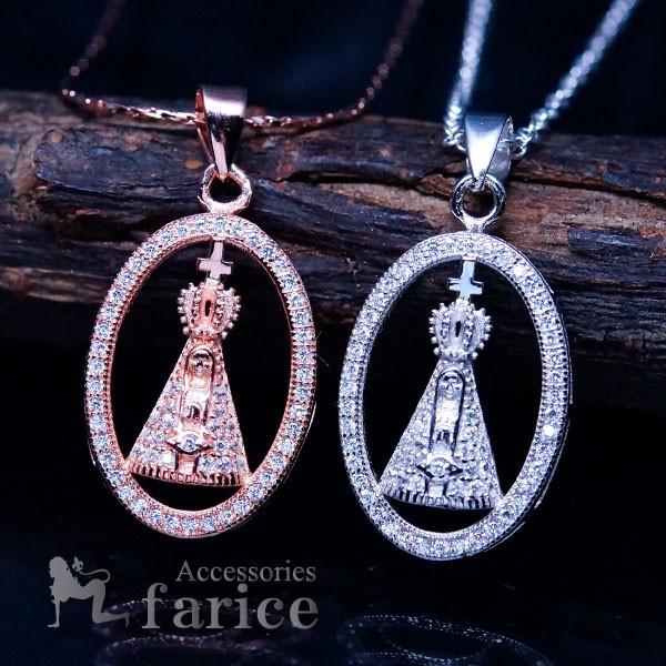 ファティマの聖母/マリア」立体型サークル クリアストーン装飾