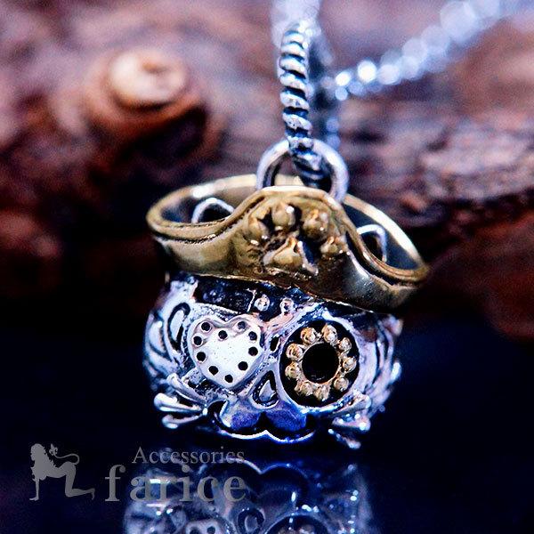 猫 ネコ パイレーツ 海賊 ハートの眼帯 肉球マーク シルバー925