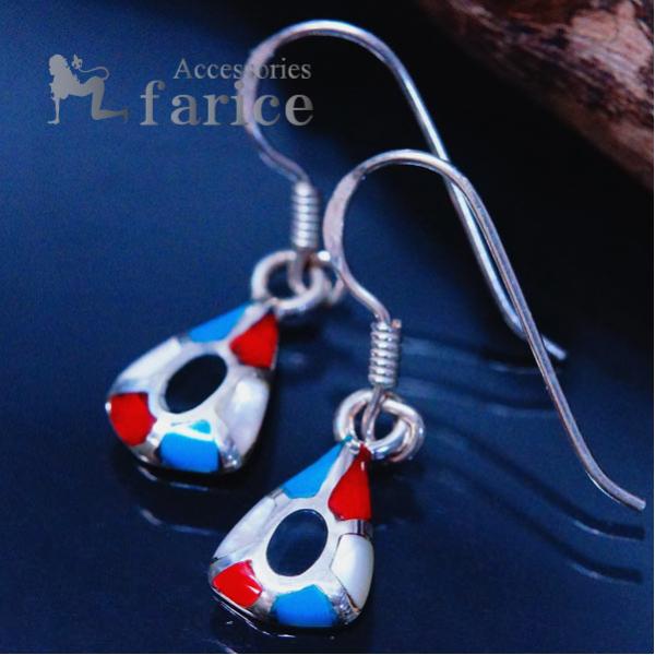 インディアンジュエリー　オニキス　ピアス Indian Jewelry FUNNY公式ストア ナバホ族 オニキス ピアス
