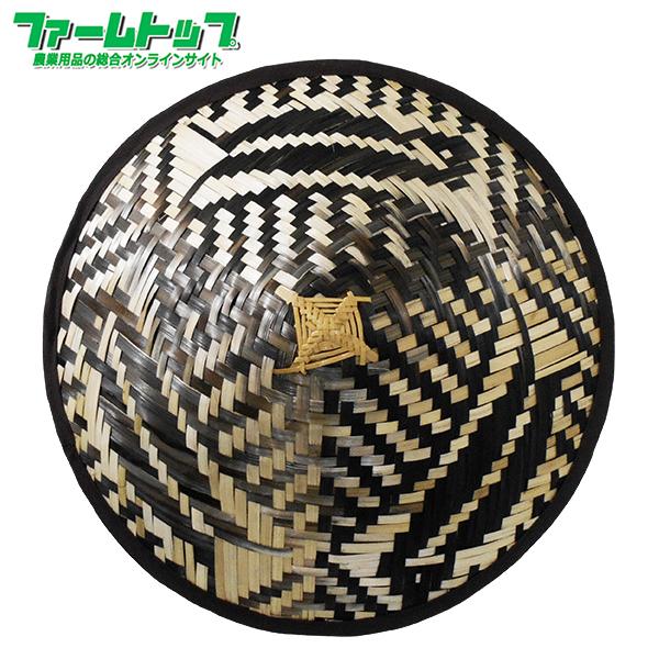 竹笠 魚柄 約38cm TK-1414 ゴトク・あご紐付き ベトナム産