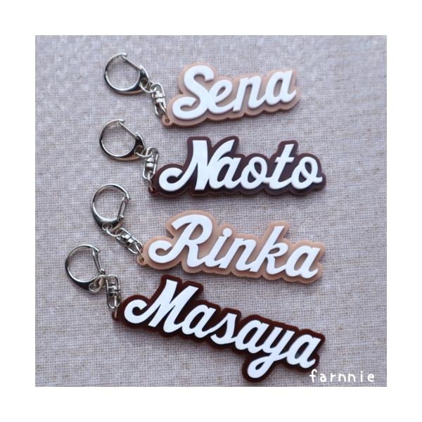 【cafe3D】カフェカラーのネームアクリルキーホルダー*ブラウンアクキー【オーダー】※8文字まで・スペース記号不可・頭文字のみ大文字※